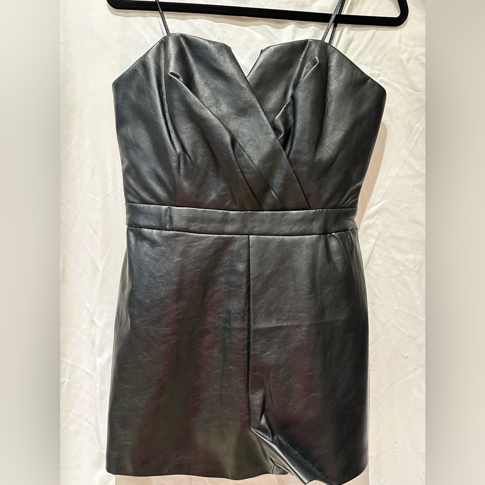 Petal and Pup Vegan Black Leather Romper Large